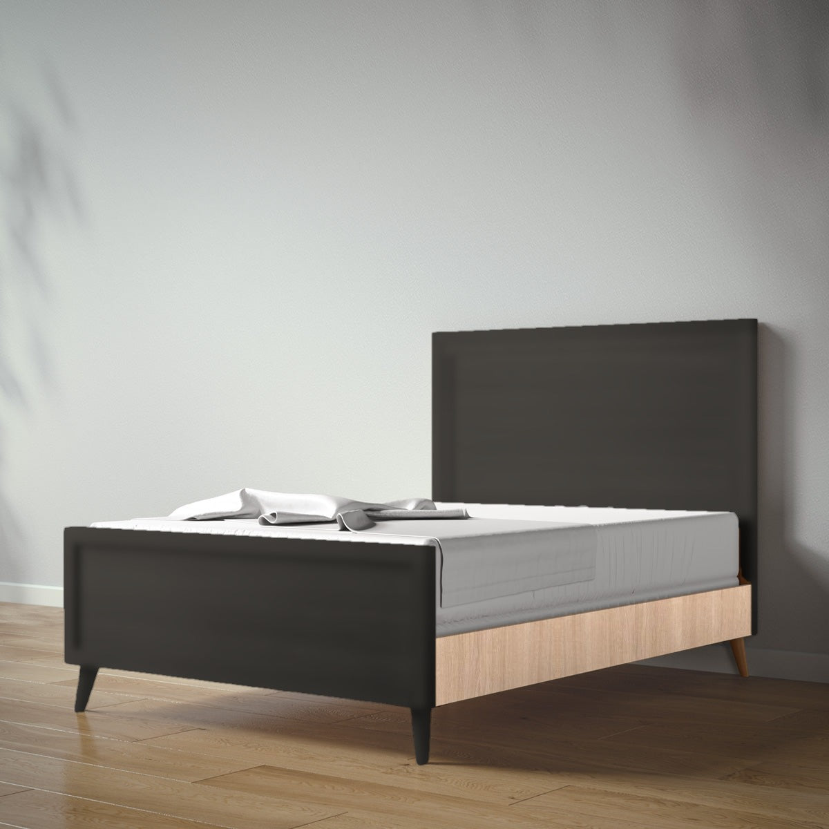 New York Full Bed in Peppercorn / Albero Puro finish