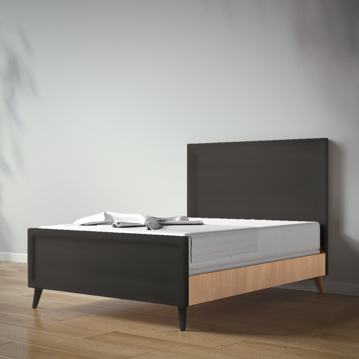 New York Full Bed in Peppercorn / Bruno Antico finish