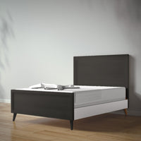 New York Full Bed in Peppercorn / Solid White finish