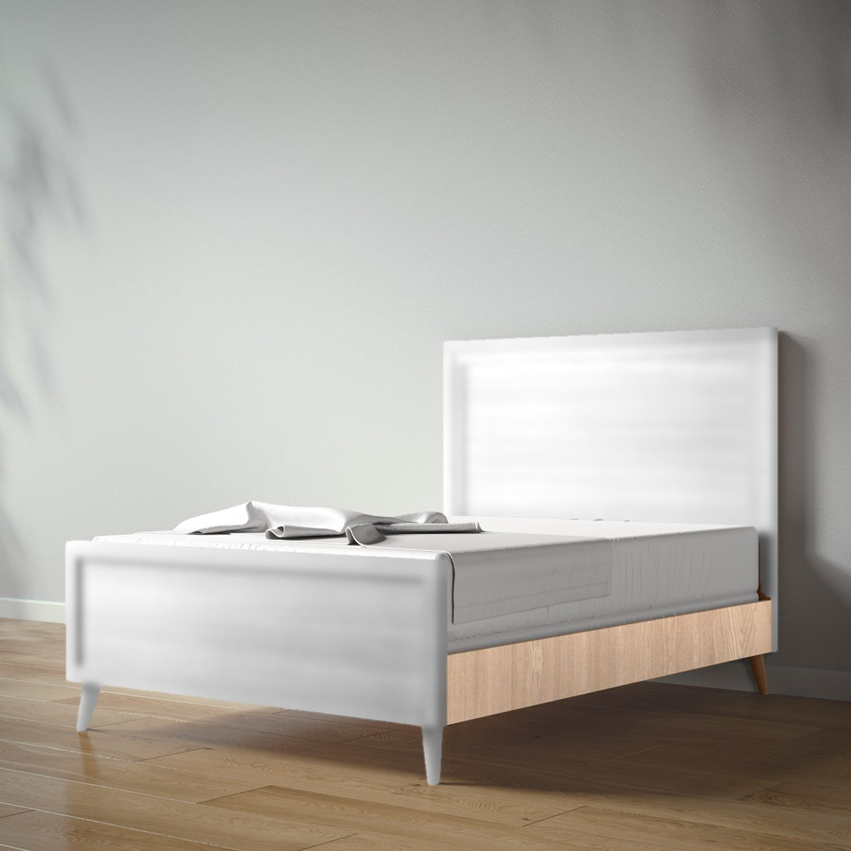 New York Full Bed in Solid White / Albero Puro finish
