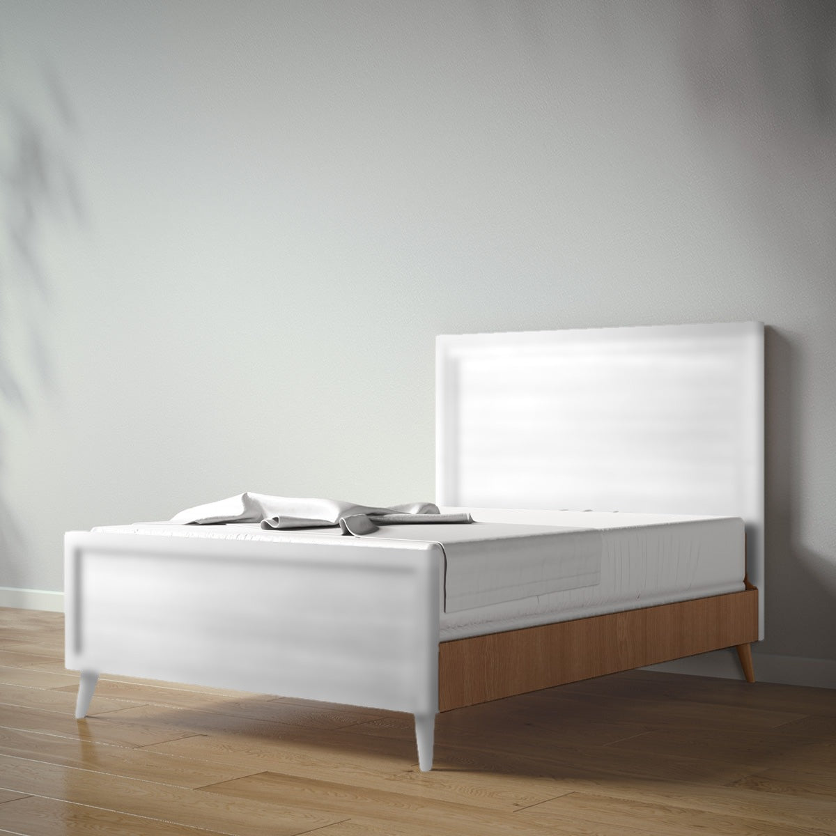 New York Full Bed in Solid White / Nocello finish