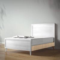 New York Full Bed in Solid White / Sandstone finish