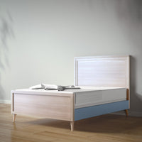 New York Full Bed in Washed White / Navy finish
