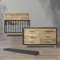 Uptown Crib to College Set in Solid Black finish