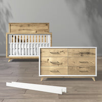Uptown Crib to College Set in Solid White finish