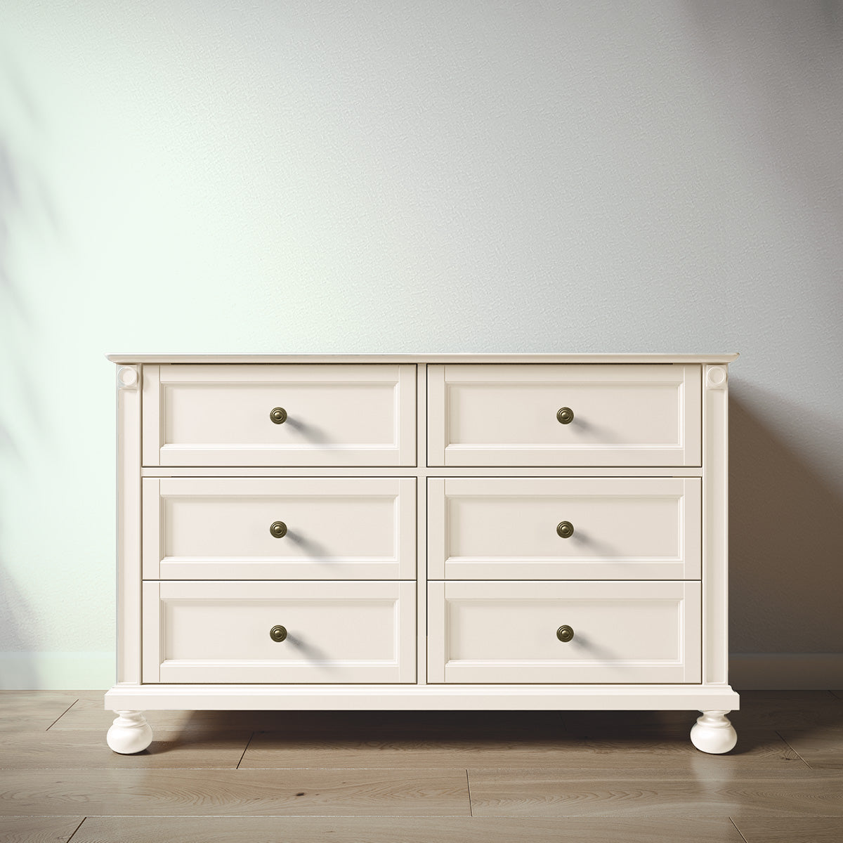 Dakota Double Dresser | Solid Wood Baby Furniture | Greenguard Gold Bianco Satinato / Bronze Swirl Knob Dakota Double Dresser | Solid Wood Baby Furniture | Greenguard Gold Bianco Satinato / Bronze Swirl Knob