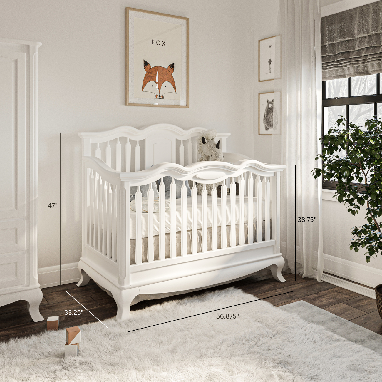 Cleopatra Convertible Crib / Open Back