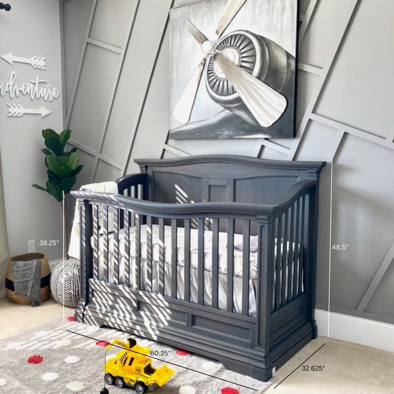 Imperio Convertible Crib / Solid Back