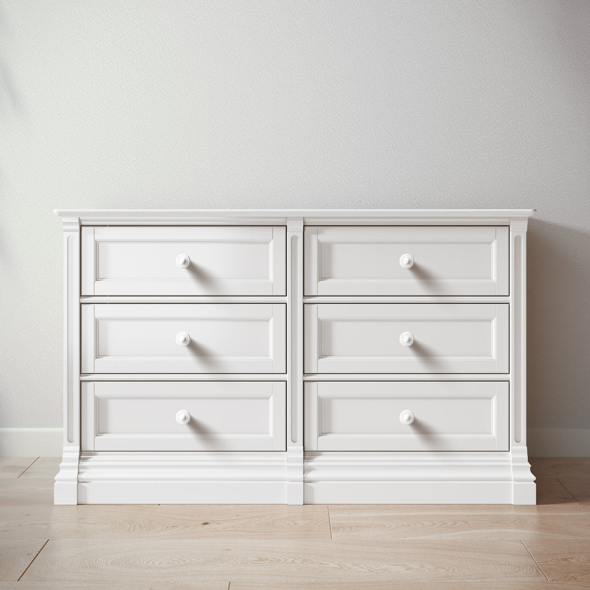 Imperio Double Dresser by Romina Furniture | 100% Solid Wood | GREENGUARD Solid White / Standard Knob (Wood) Imperio Double Dresser by Romina Furniture | 100% Solid Wood | GREENGUARD Solid White / Standard Knob (Wood)