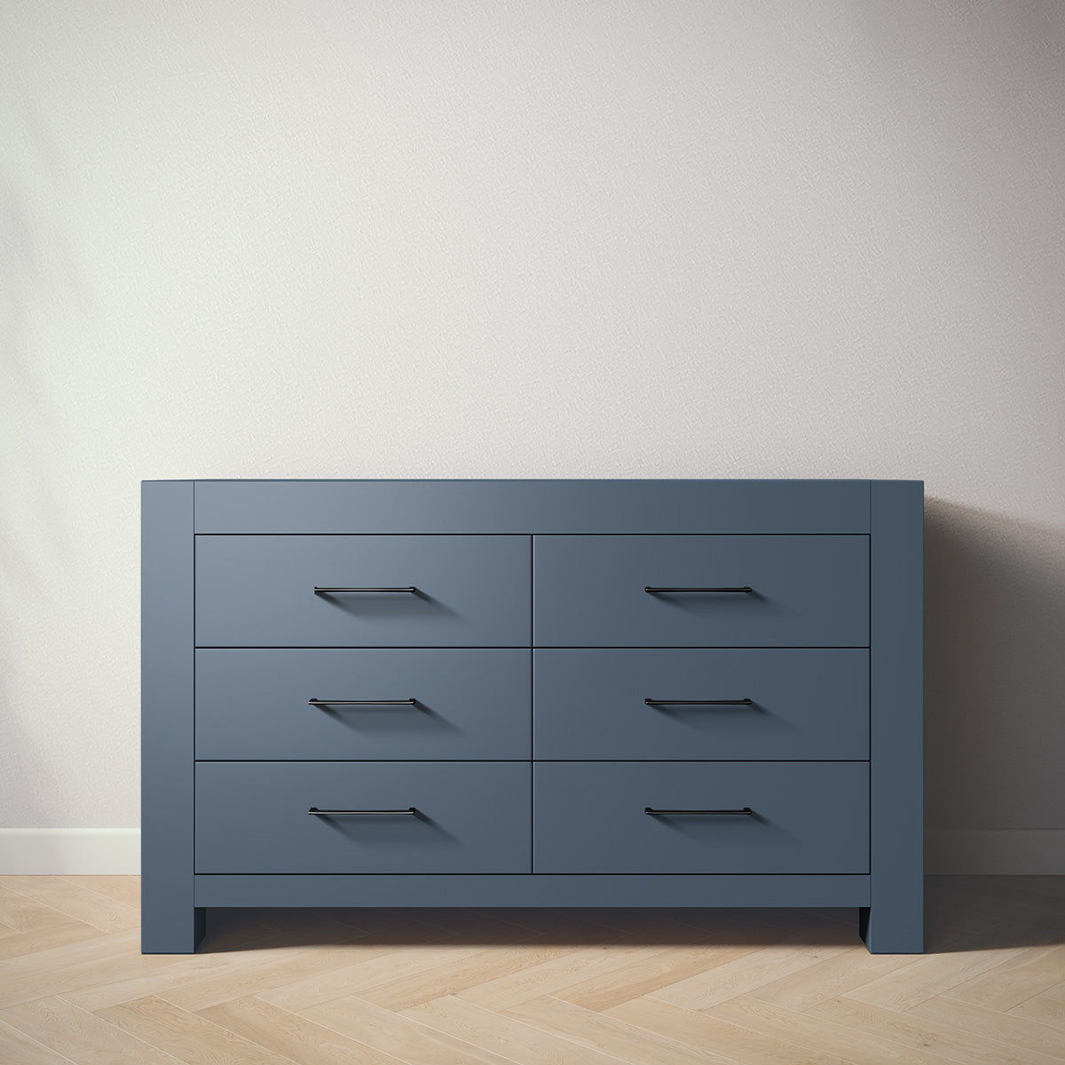 Ventianni Double Dresser by Romina Furniture | Solid Wood | Made in Europe Navy / Navy / Bar Handle - Matte Black Ventianni Double Dresser by Romina Furniture | Solid Wood | Made in Europe Navy / Navy / Bar Handle - Matte Black