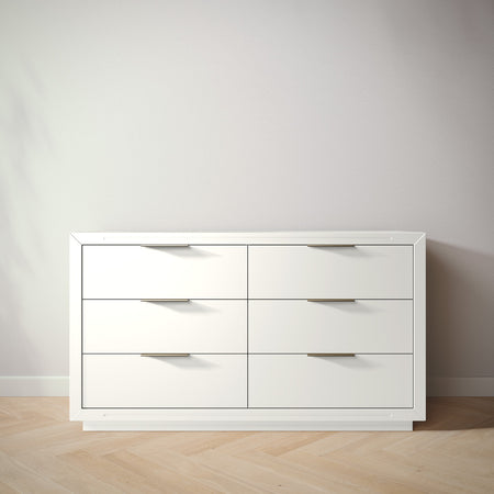 white contemporary dresser Quadro Double Dresser by Romina Furniture | Baby Furniture