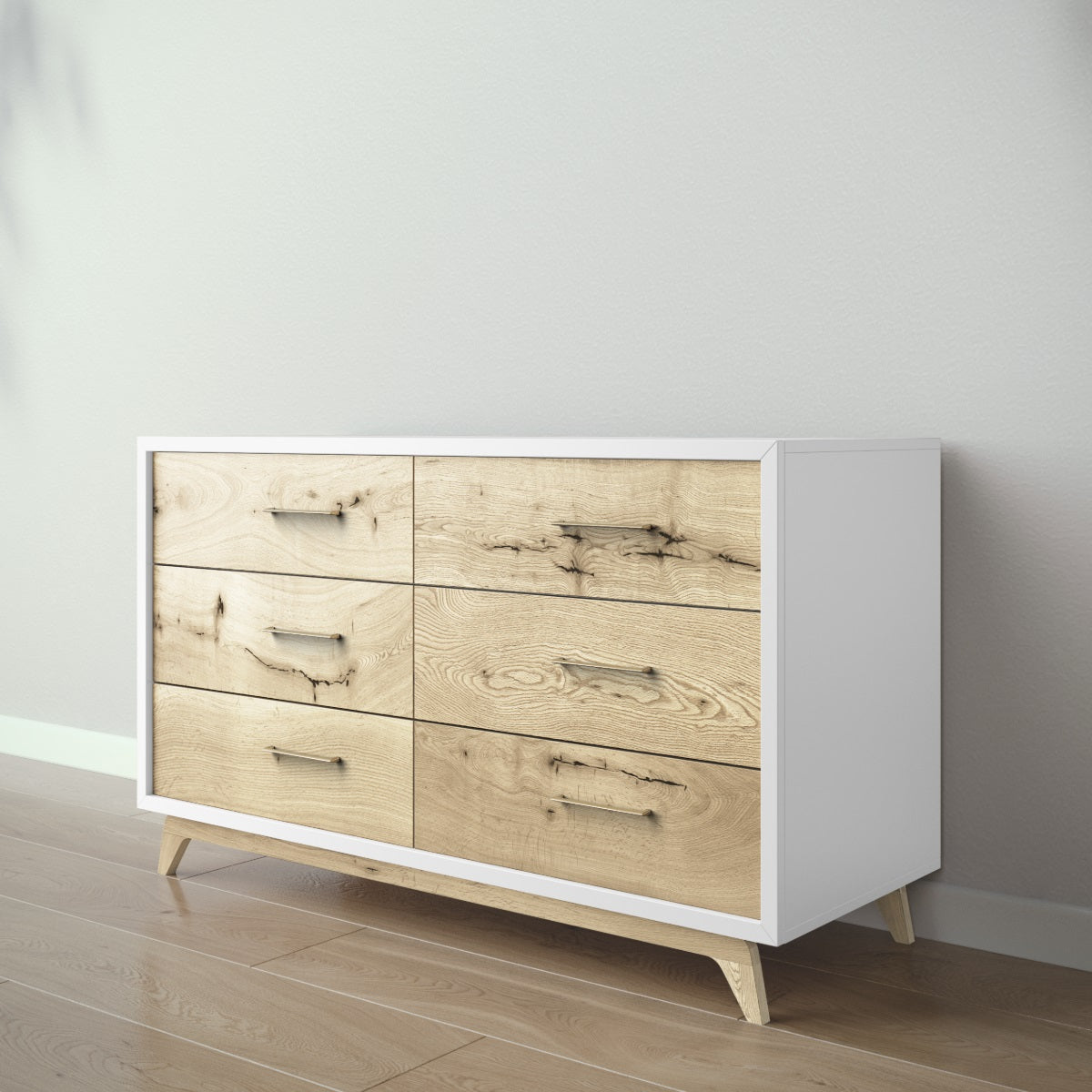 Uptown Double Dresser by Romina Furniture | Baby Furniture | Solid Wood Harvest / Bar Handle - Gold Uptown Double Dresser by Romina Furniture | Baby Furniture | Solid Wood Harvest / Bar Handle - Gold