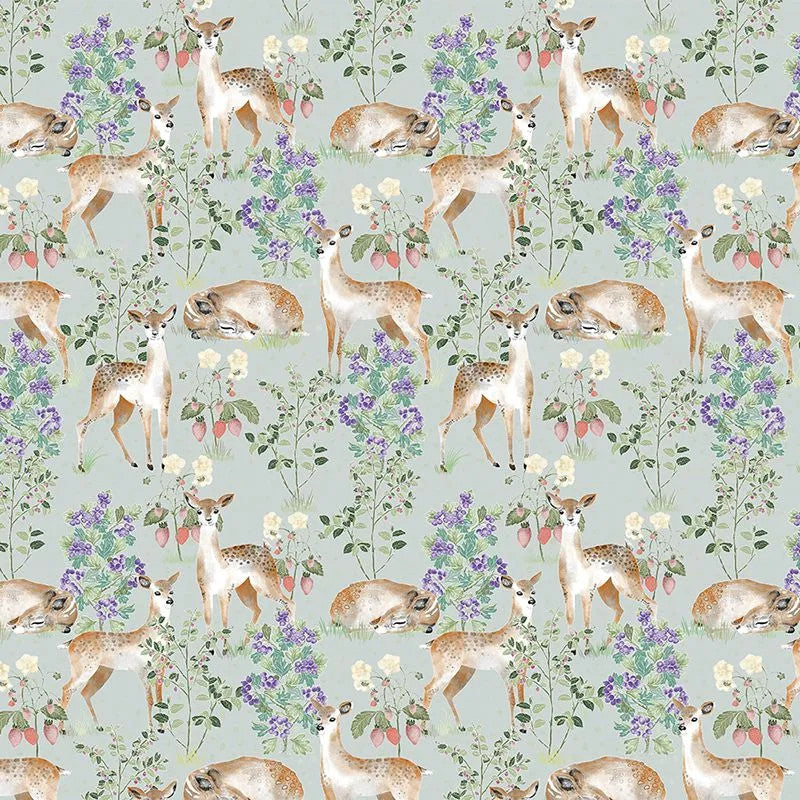 Anca's Fawn In Green Wallpaper