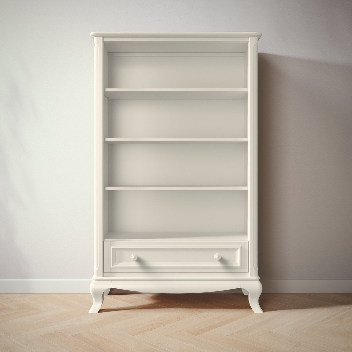 Antonio Bookcase in Bianco Satinato finish
