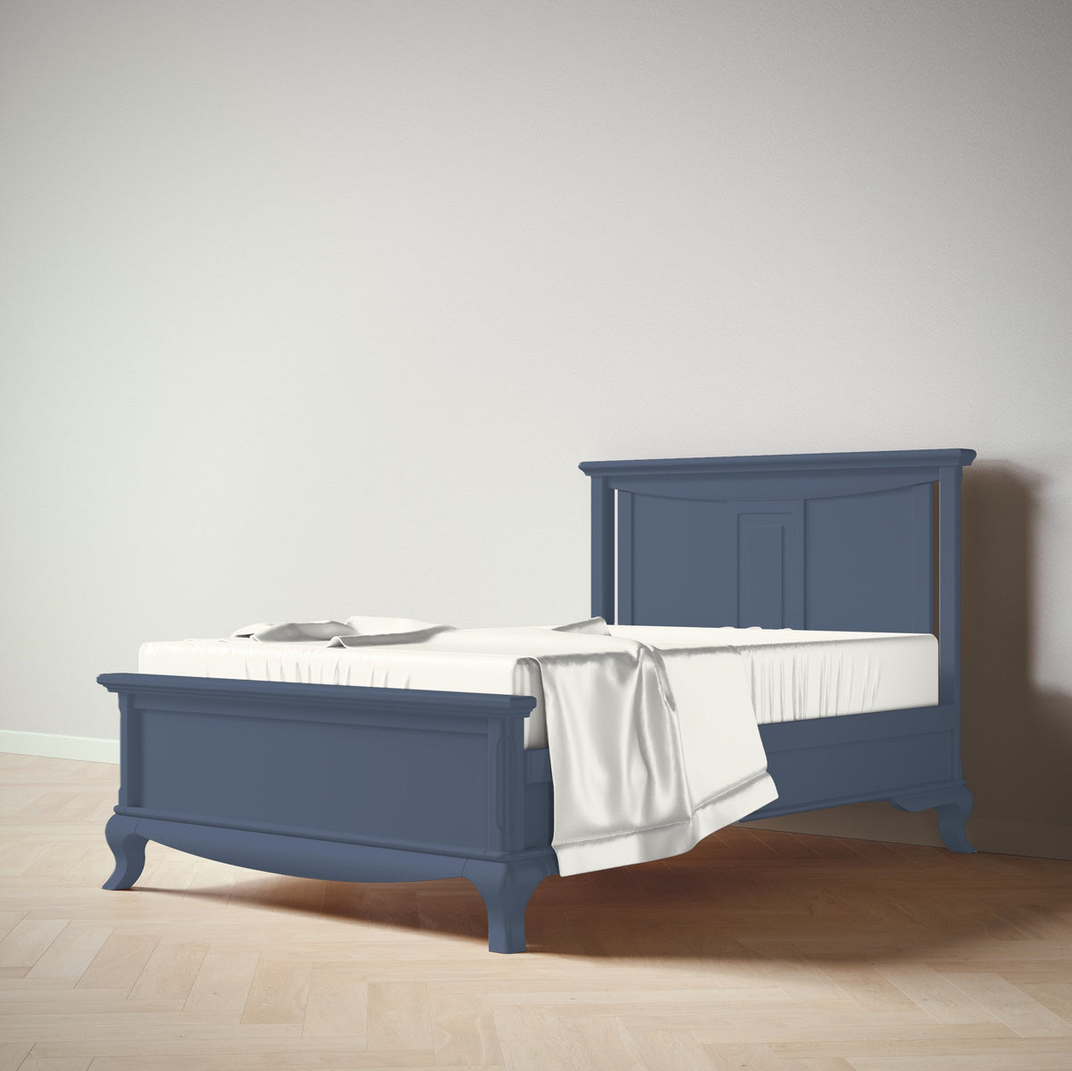 Antonio Full Bed / Solid Back in Navy finish