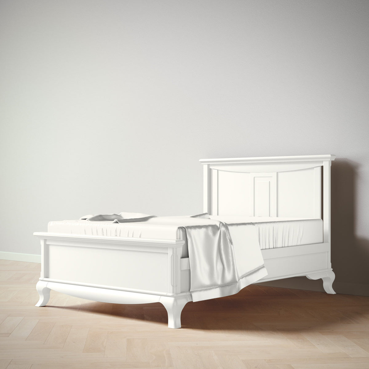 Antonio Full Bed / Solid Back in Solid White finish