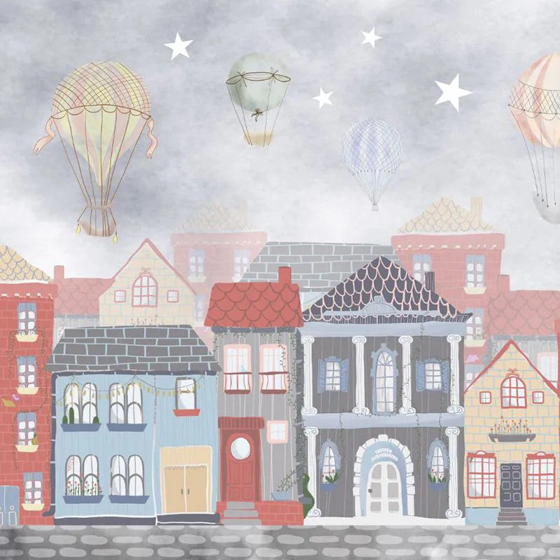 Blue Joyous Neighbourhood Wallpaper