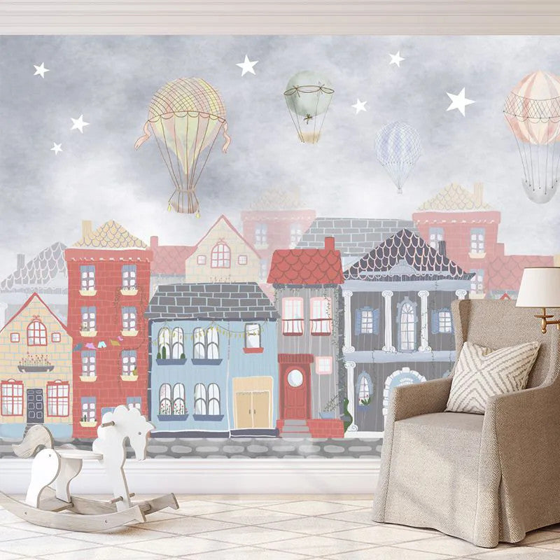 Blue Joyous Neighbourhood Wallpaper