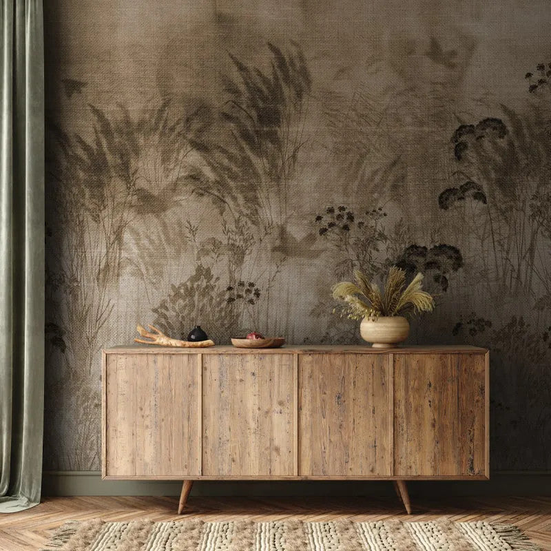 Bright Greenery Sepia Wallpaper