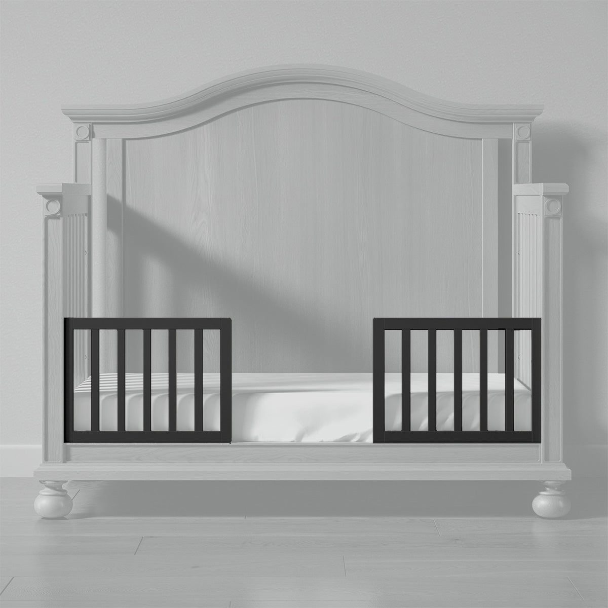 Dakota Crib Toddler Rail in Peppercorn finish