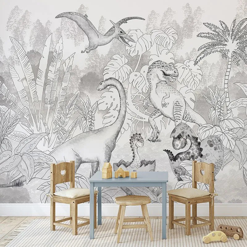 David's Dino In Grey Wallpaper