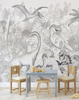 David's Dino In Grey Wallpaper