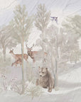 Foggy forest faun in color Wallpaper