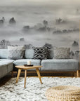 Foggy Landscape Grey Wallpaper