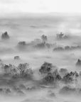 Foggy Landscape Grey Wallpaper