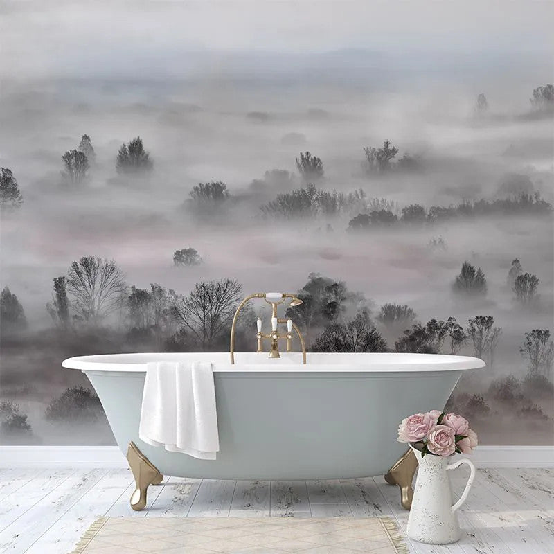 Foggy Landscape Pastels Wallpaper