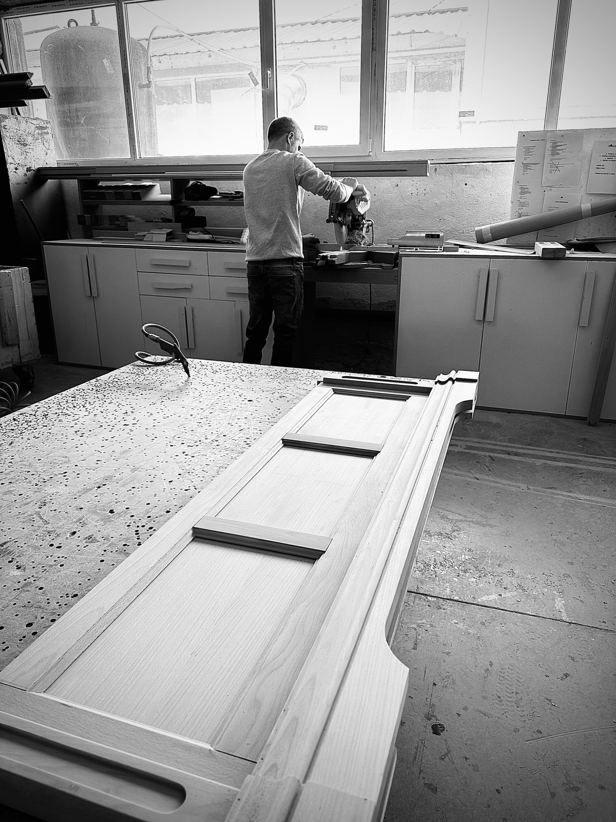 Solid wood in the factory