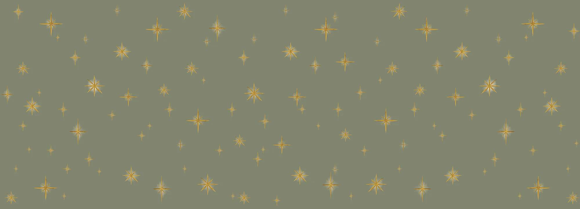 Stars Olive Classic Wallpaper