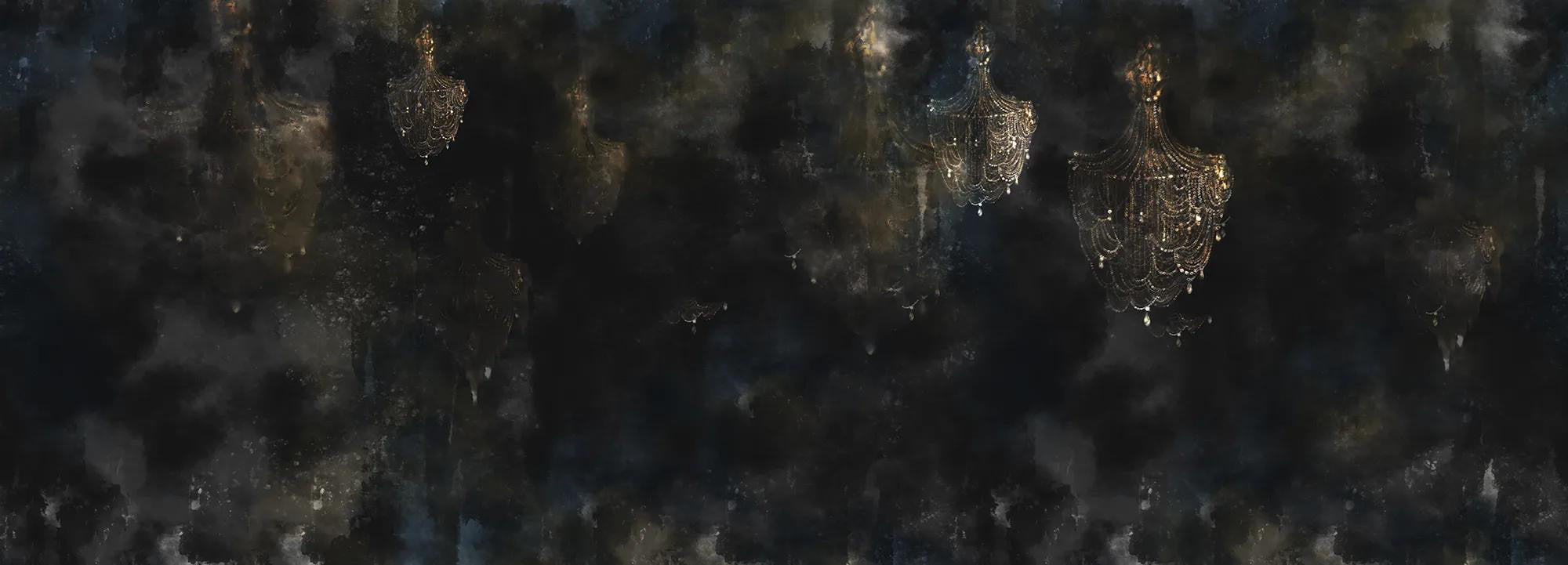 Chandelier Gold Wallpaper