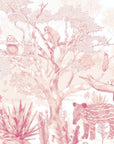 Sleepy Meadow in Pink Wallpaper