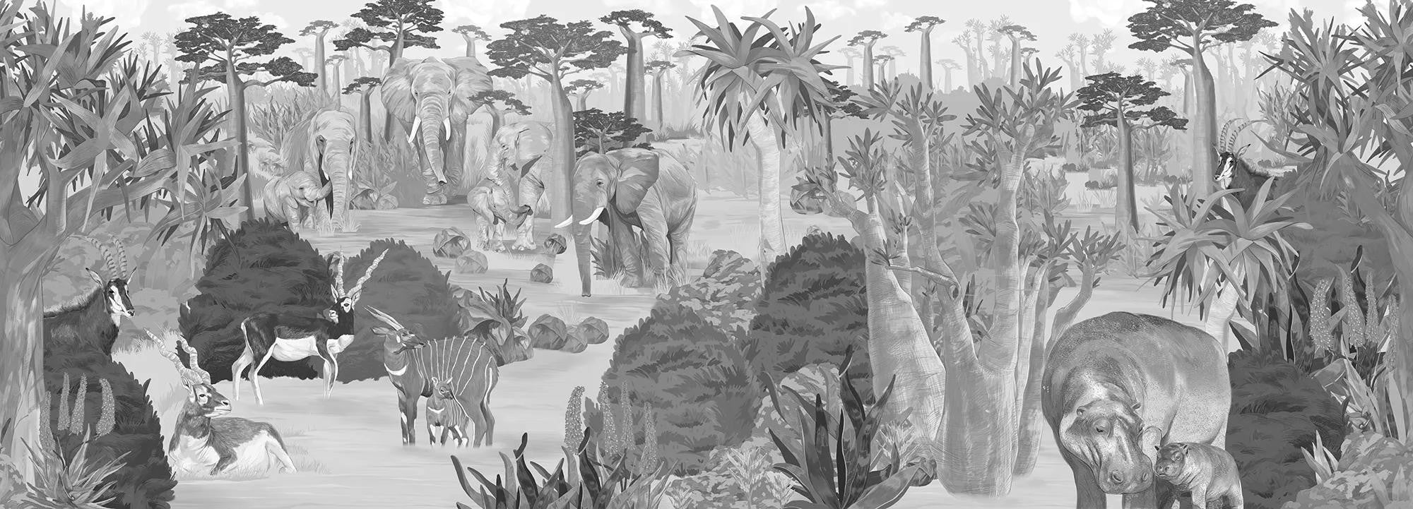 Wonderful Wilds Gray Wallpaper