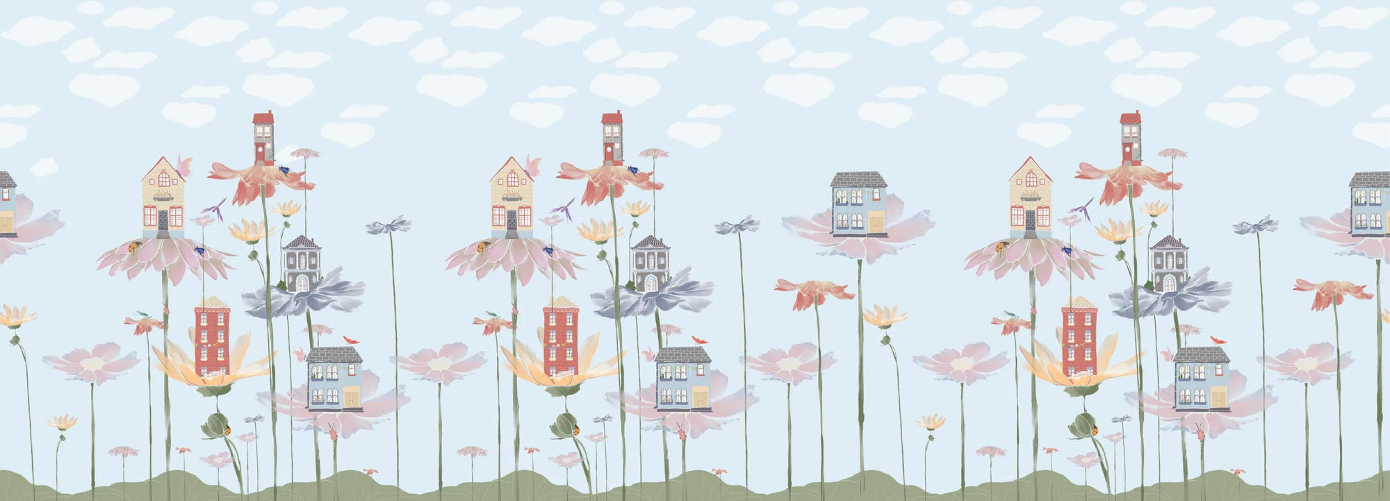 Flower houses Wallpaper