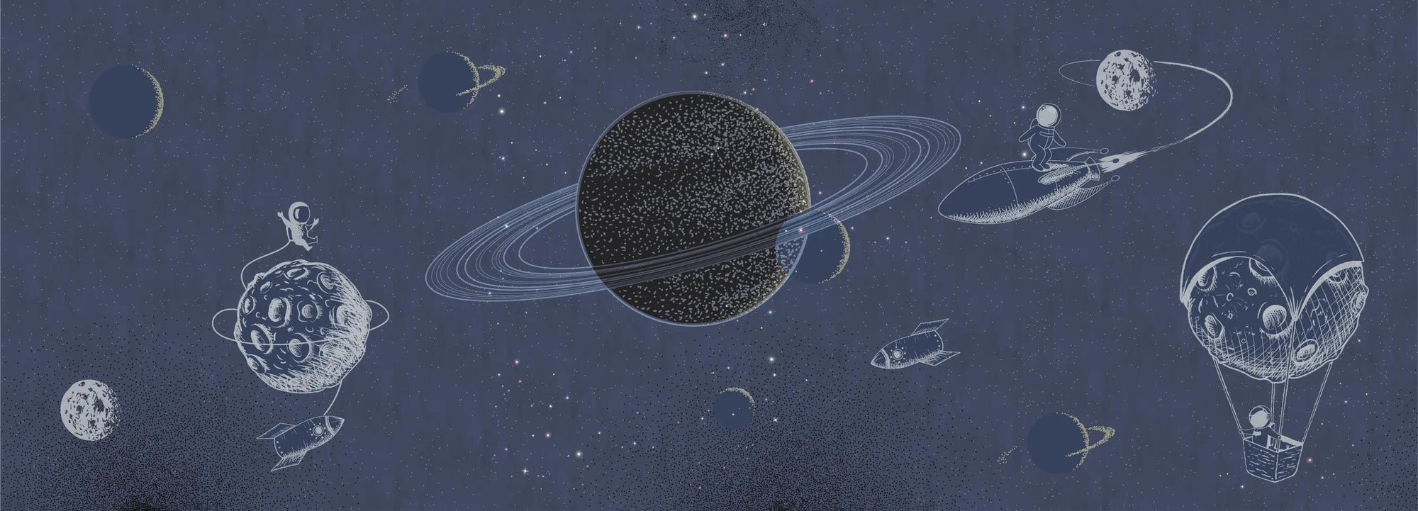 The Outer Space Blue Wallpaper
