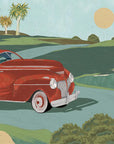 Retro cars (red) Wallpaper