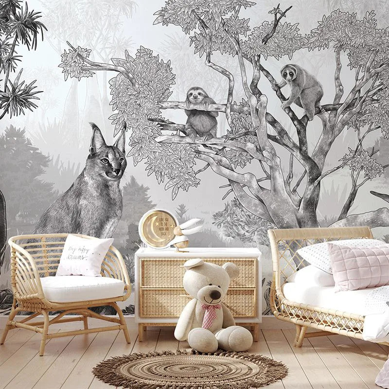 Sleepy Meadow Gray Wallpaper