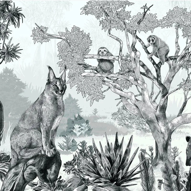 Sleepy Meadow Gray Wallpaper