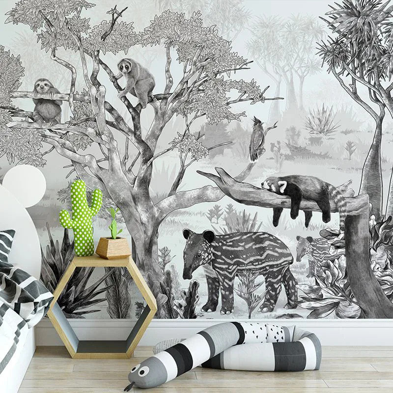 Sleepy Meadow Gray Wallpaper