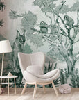 Sleepy Meadow in Green Wallpaper