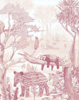 Sleepy Meadow in Pink Wallpaper