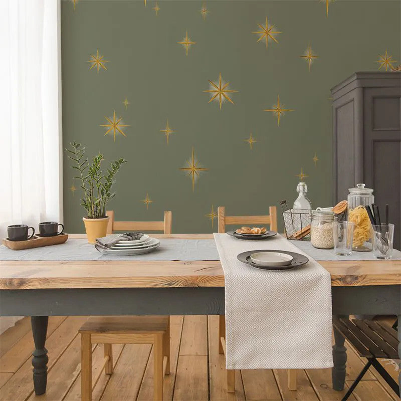 Stars Olive Classic Wallpaper