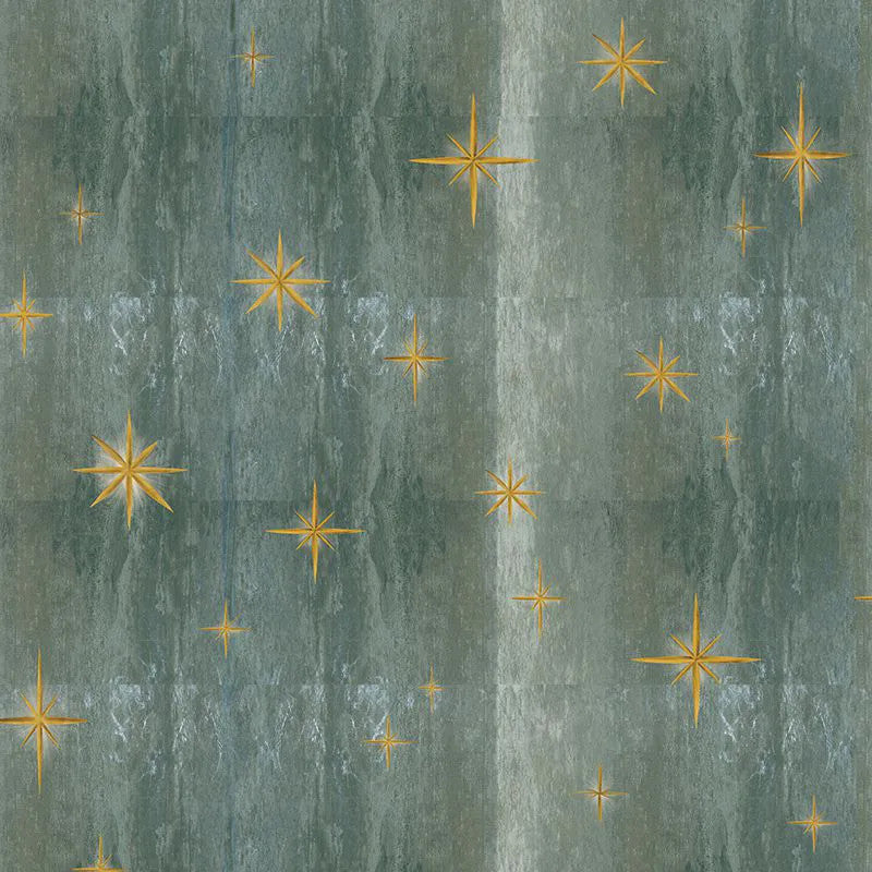Stars Olive (textured) Wallpaper