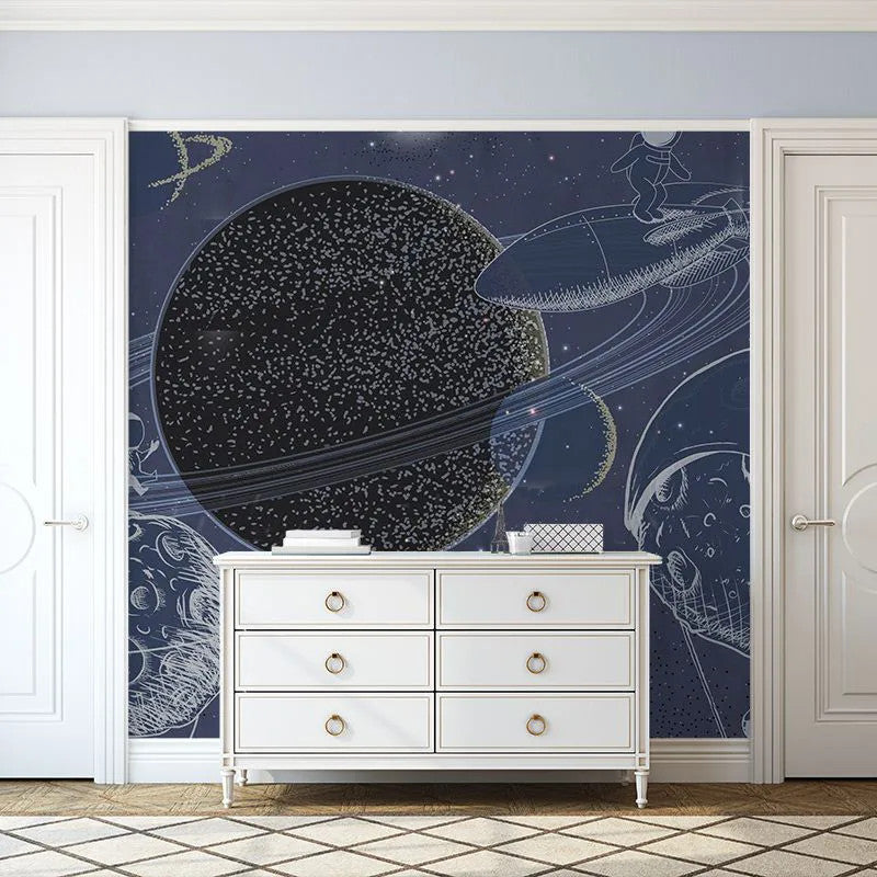 The Outer Space Blue Wallpaper
