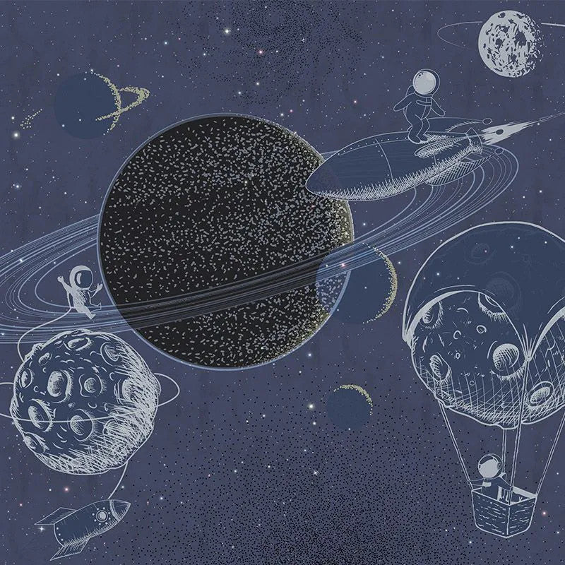 The Outer Space Blue Wallpaper