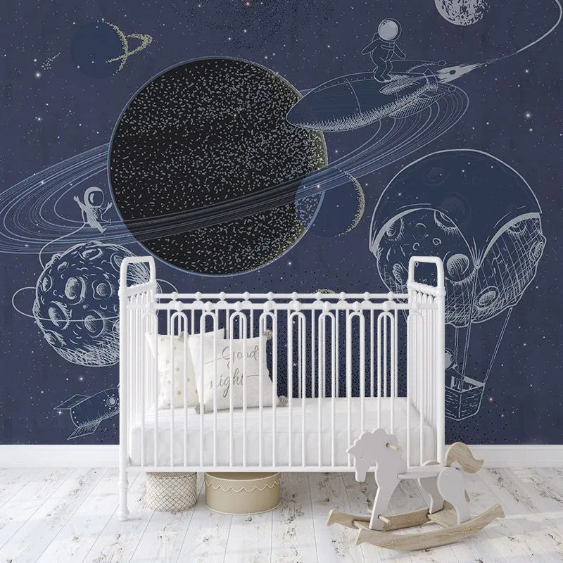 The Outer Space Blue Wallpaper