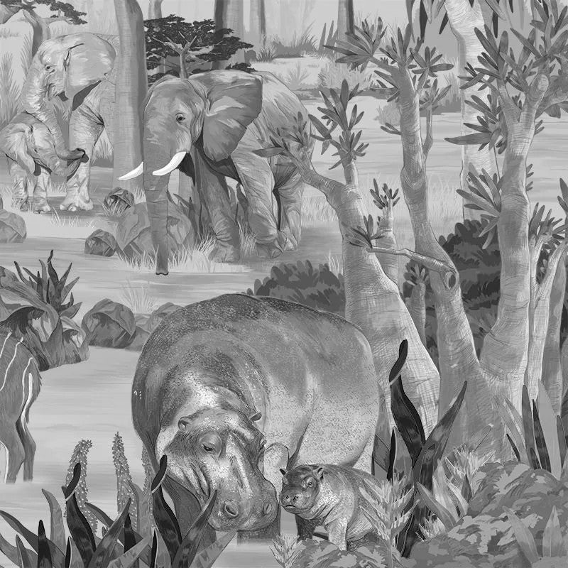 Wonderful Wilds Gray Wallpaper