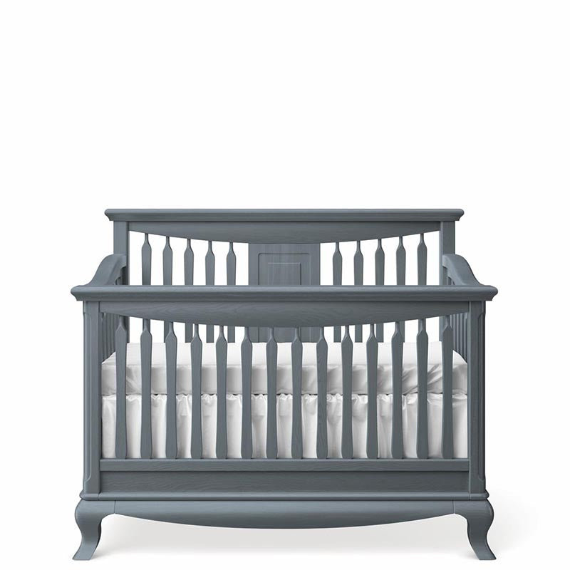 Grey Wood Convertible Crib Open Back